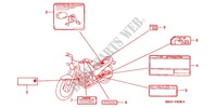 ETIQUETTE DE PRECAUTIONS pour Honda CB 250 NIGHTHAWK de 2001