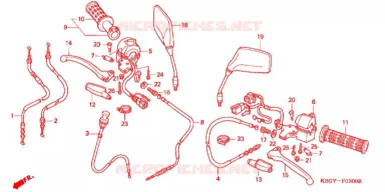 COMMODOS - POIGNEES Honda MOTO 250 CB 2001  CB2501