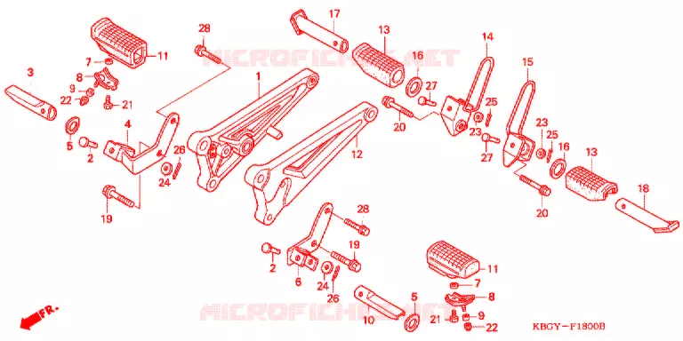 REPOSE PIED Honda MOTO 250 CB 2004  CB2504