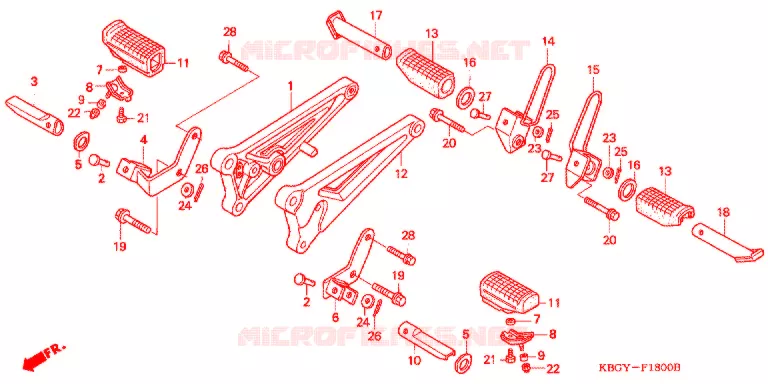 REPOSE PIED Honda MOTO 250 CB 2006  CB2506