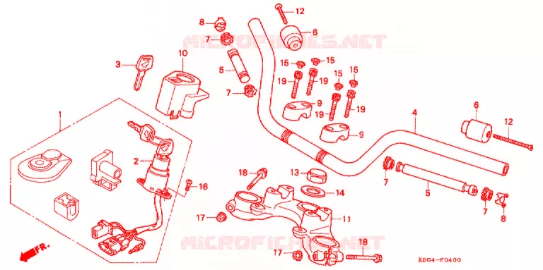 GUIDON Honda MOTO 250 CB 1991  CB250M_A