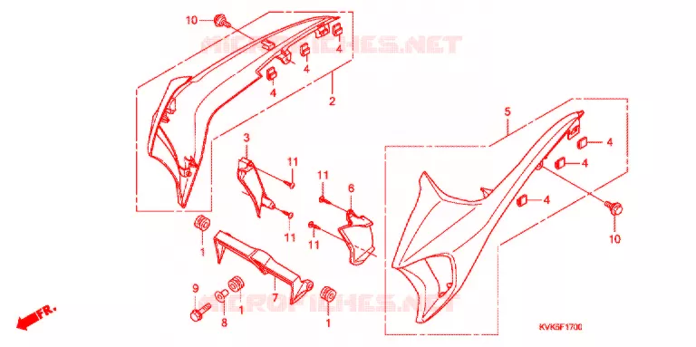 OUIES DE RADIATEUR (1) Honda MOTO 300 CB 2011  CB300RB