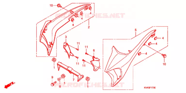 OUIES DE RADIATEUR (1) Honda MOTO 300 CBR 2012  CB300RC