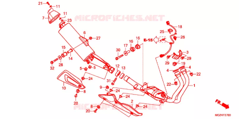 SILENCIEUX D'ECHAPPEMENT Honda MOTO 400 CB 2014  CB400FAD