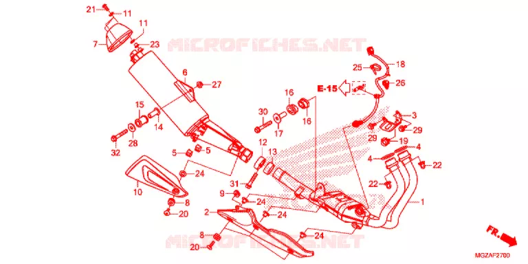 SILENCIEUX D'ECHAPPEMENT Honda MOTO 500 CB 2013  CB500FAD