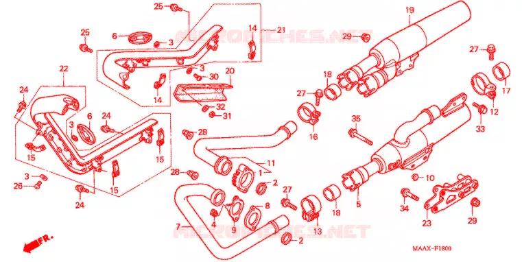 SILENCIEUX D'ECHAPPEMENT Honda MOTO 1100 SHADOW 2002  VT1100C2