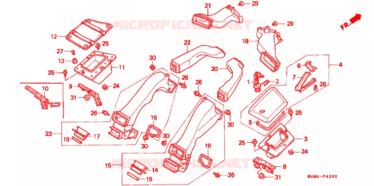 CONDUIT D'AIR Honda MOTO 1500 GOLD-WING 1997  GL1500AV