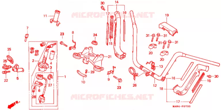 GUIDON Honda MOTO 1500 GOLD-WING 1997  GL1500AV