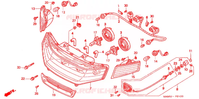 PHARE Honda MOTO 1500 GOLD-WING 2000  GL1500AY