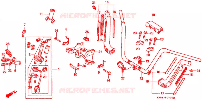 GUIDON Honda MOTO 1500 GOLD-WING 1991  GL1500IM