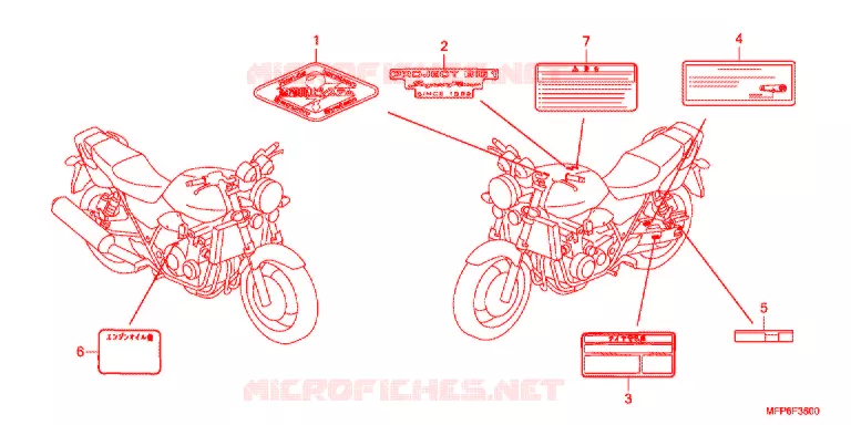 ETIQUETTE DE PRECAUTIONS Honda MOTO 1300 CB 2016  CB1300AG