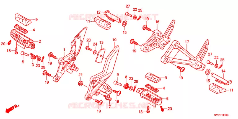 REPOSE PIED Honda MOTO 250 CBR 2013  CBR250RAD