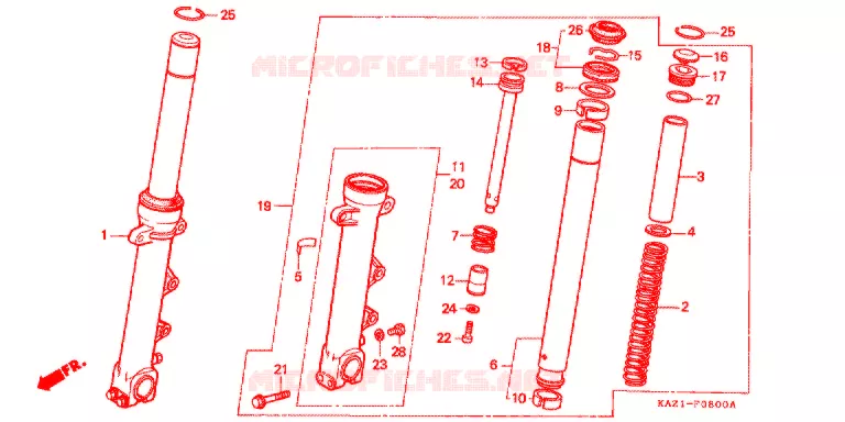 FOURCHE Honda MOTO 250 CBR 1996  CBR250RRR_II