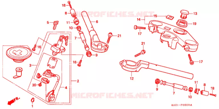 GUIDON - TE DE FOURCHE Honda MOTO 250 CBR 1994  CBR250RRR_II