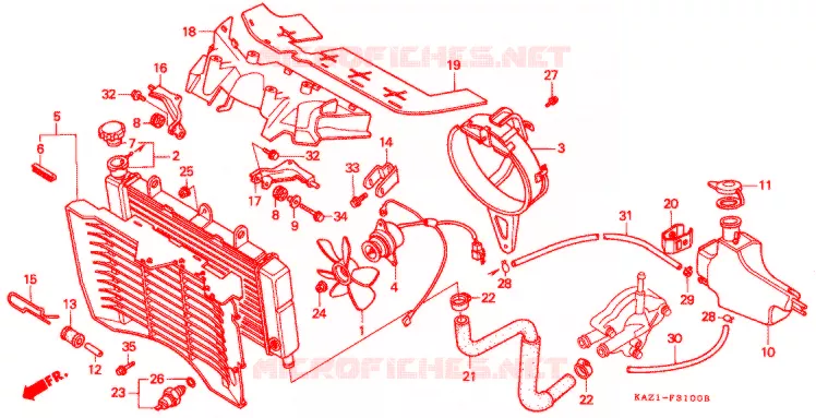 RADIATEUR Honda MOTO 250 CBR 1995  CBR250RRR_II