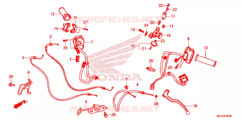 LEVIER DE GUIDON - CABLE - COMMODO Honda MOTO 650 CBR 2016  CBR650FG