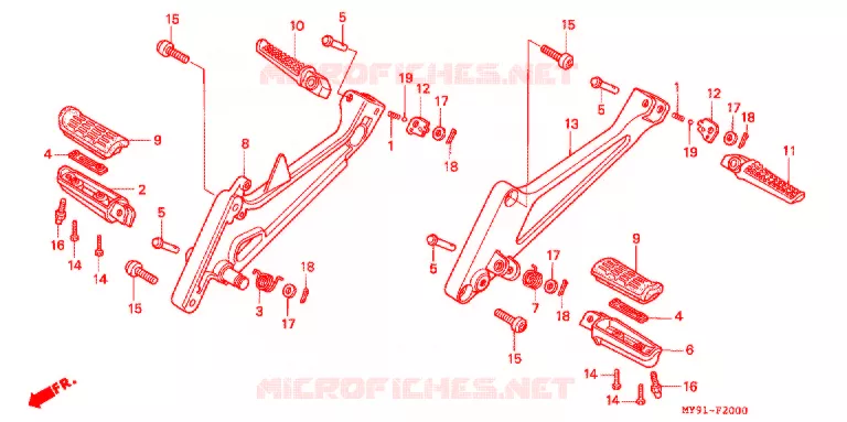 REPOSE PIED Honda MOTO 400 CB 1994  CB400F2R
