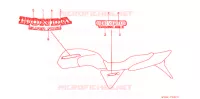 AUTOCOLLANTS pour Honda CB 400 SUPER FOUR DRIVING SCHOOL de 1993