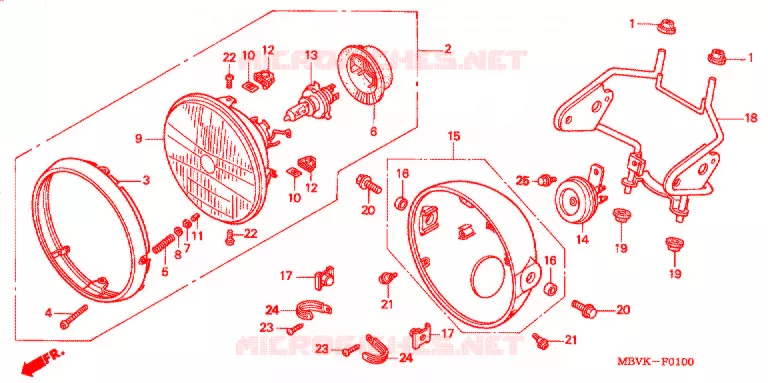PHARE Honda MOTO 400 CB 2002  CB400SS2