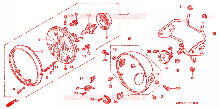 PHARE Honda MOTO 400 CB 2004  CB400SS4
