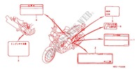 ETIQUETTE DE PRECAUTIONS pour Honda CB 400 FOUR With Speed warning light de 1998
