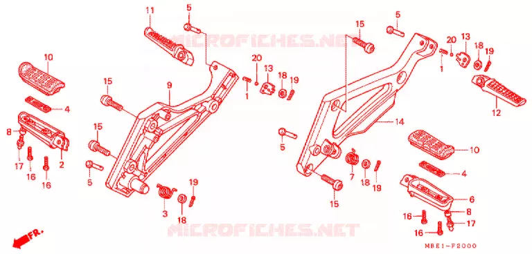 REPOSE PIED Honda MOTO 400 CB 1998  CB400W