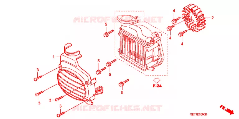 VENTILATEUR ET COUVERCLE DE RADIATEUR Honda SCOOTER 50 SCOOPY 2003  CHF503