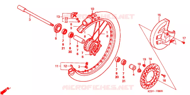 ROUE AVANT Honda MOTO 250 CR 2000  CR250RY