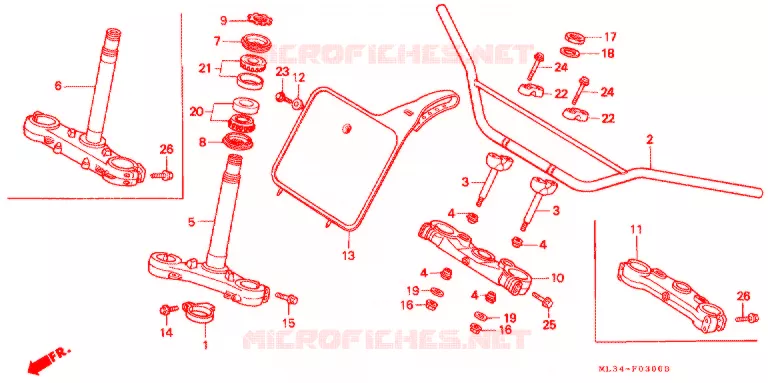 GUIDON ('90-'94) Honda MOTO 500 CR 1991  CR500RM