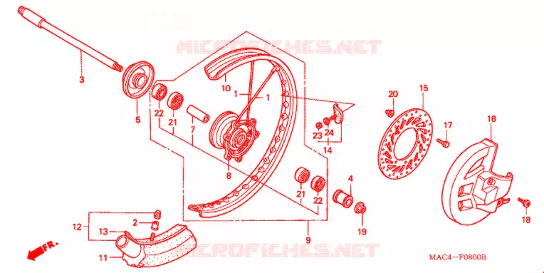 ROUE AVANT Honda MOTO 500 CR 2000  CR500RY