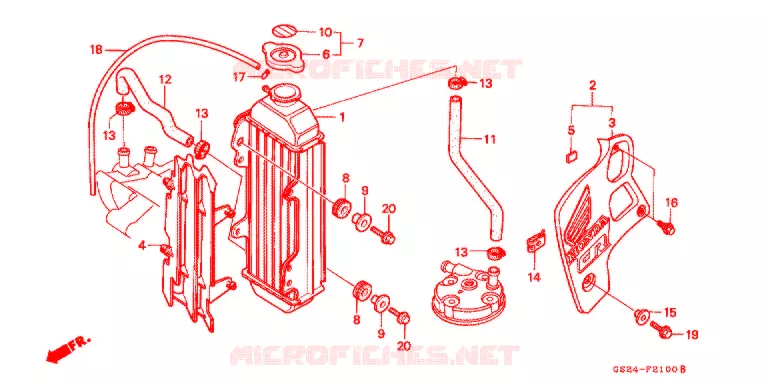 RADIATEUR Honda MOTO 80 CR 1993  CR80RP