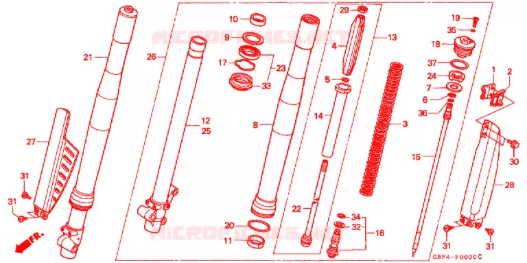 FOURCHE Honda MOTO 80 CR 1996  CR80RT