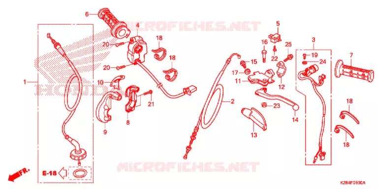 LEVIER DE GUIDON - CABLE - COMMODO Honda MOTO 125 CRF 2014  CRF125FBE