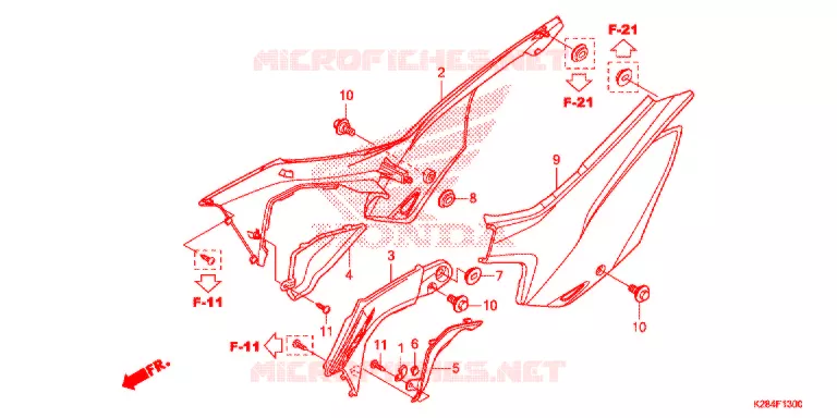 COUVERCLES LATERAUX Honda MOTO 125 CRF 2017  CRF125FBH