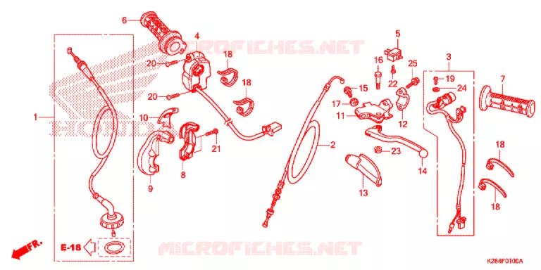 LEVIER DE GUIDON - CABLE - COMMODO Honda MOTO 125 CRF 2015  CRF125FF