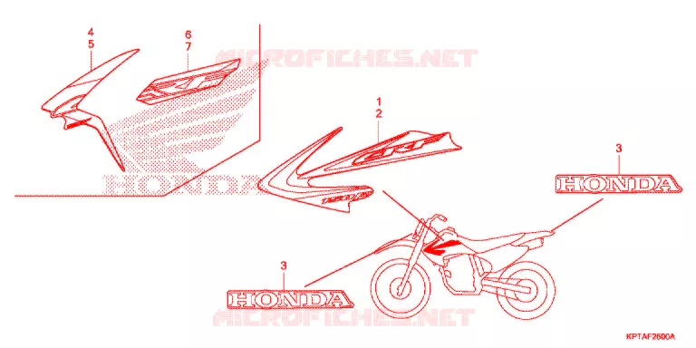 AUTOCOLLANTS Honda MOTO 150 CRF 2012  CRF150FC