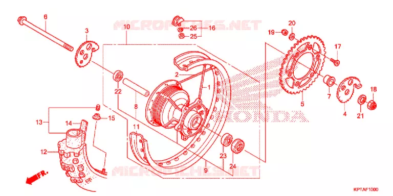 ROUE ARRIERE Honda MOTO 150 CRF 2012  CRF150FC