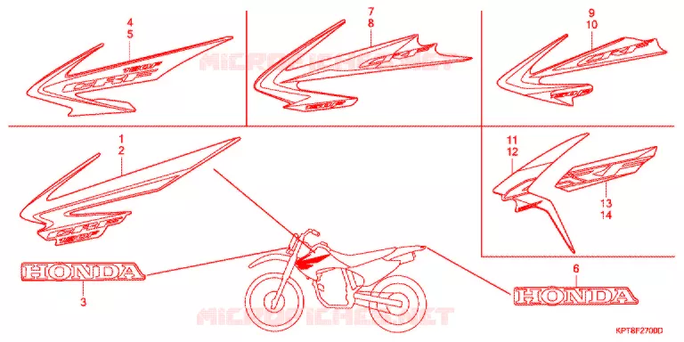 AUTOCOLLANTS Honda MOTO 150 CRF 2013  CRF150FC