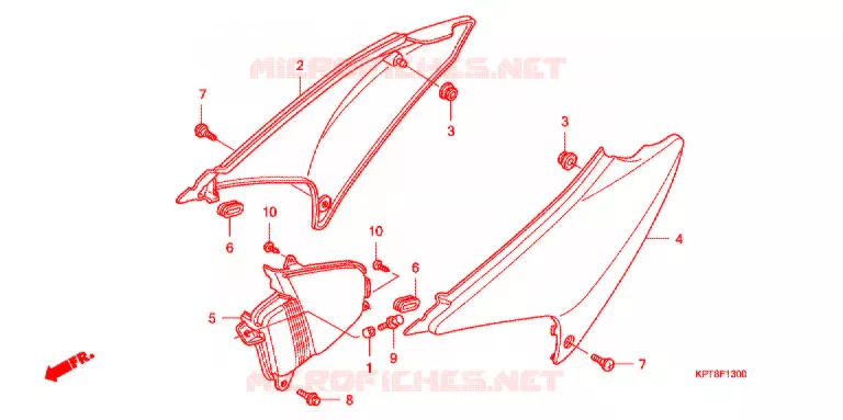 COUVERCLES LATERAUX Honda MOTO 150 CRF 2012  CRF150FC