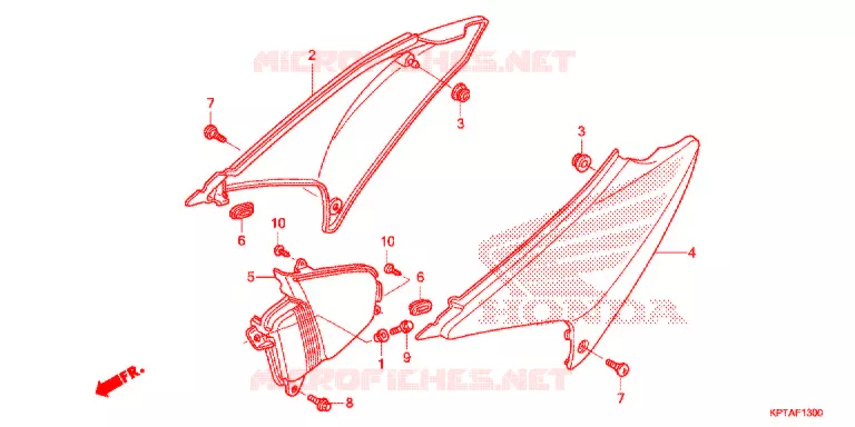 COUVERCLES LATERAUX Honda MOTO 150 CRF 2013  CRF150FD