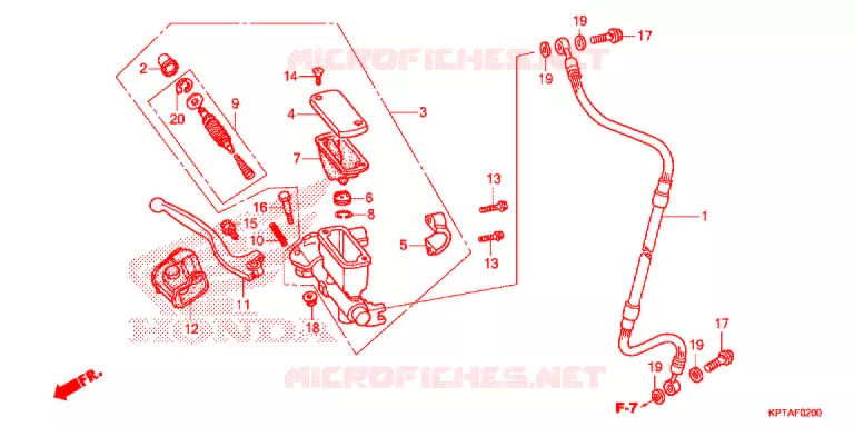 MAITRE CYLINDRE DE FREIN AVANT Honda MOTO 150 CRF 2013  CRF150FD