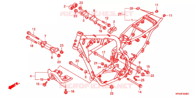 CADRE Honda MOTO 230 CRF 2007  CRF230F7