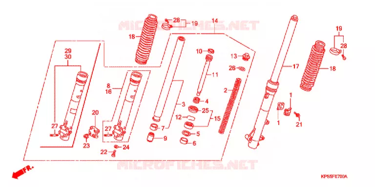 FOURCHE Honda MOTO 230 CRF 2007  CRF230F7