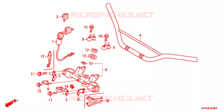 GUIDON - TE DE FOURCHE Honda MOTO 230 CRF 2007  CRF230F7