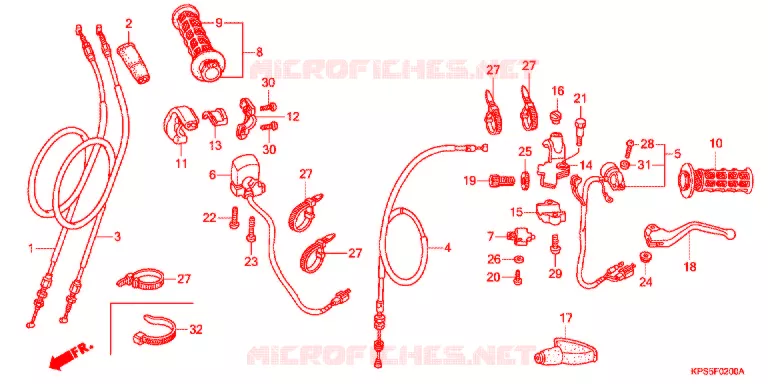 LEVIER DE GUIDON - CABLE - COMMODO Honda MOTO 230 CRF 2008  CRF230F8