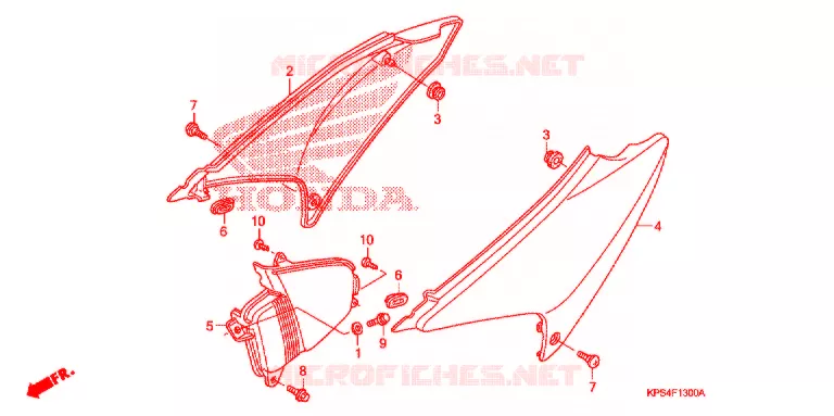 COUVERCLES LATERAUX Honda MOTO 230 CRF 2009  CRF230F9