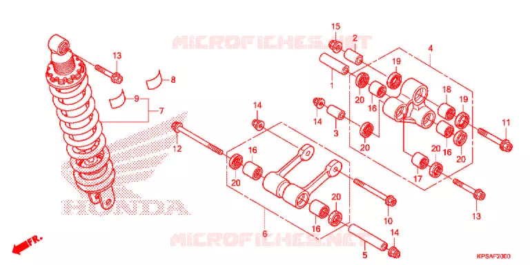 AMORTISSEUR ARRIERE Honda MOTO 230 CRF 2012  CRF230FC