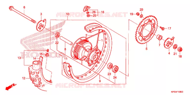 ROUE ARRIERE Honda MOTO 230 CRF 2012  CRF230FC