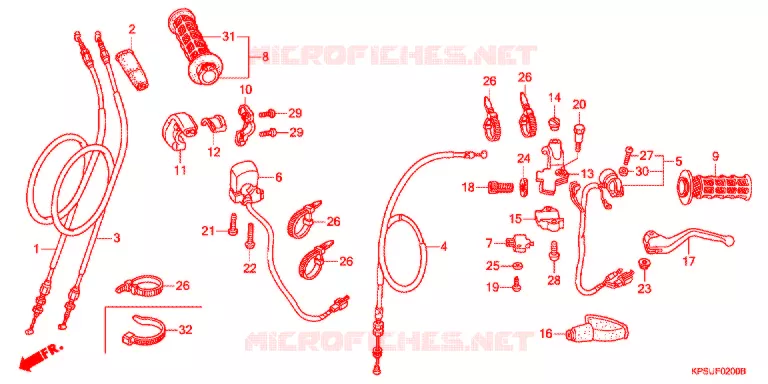 LEVIER DE GUIDON - CABLE - COMMODO Honda MOTO 230 CRF 2012  CRF230FC