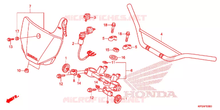 GUIDON - TE DE FOURCHE Honda MOTO 230 CRF 2013  CRF230FD